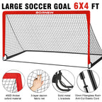 Kids Soccer Goal For Backyard Set - 2 Set Of 6X4 Ft Toddler Soccer Nets With 20Ft Agility Ladder, Soccer Ball, Pop Up Portable S