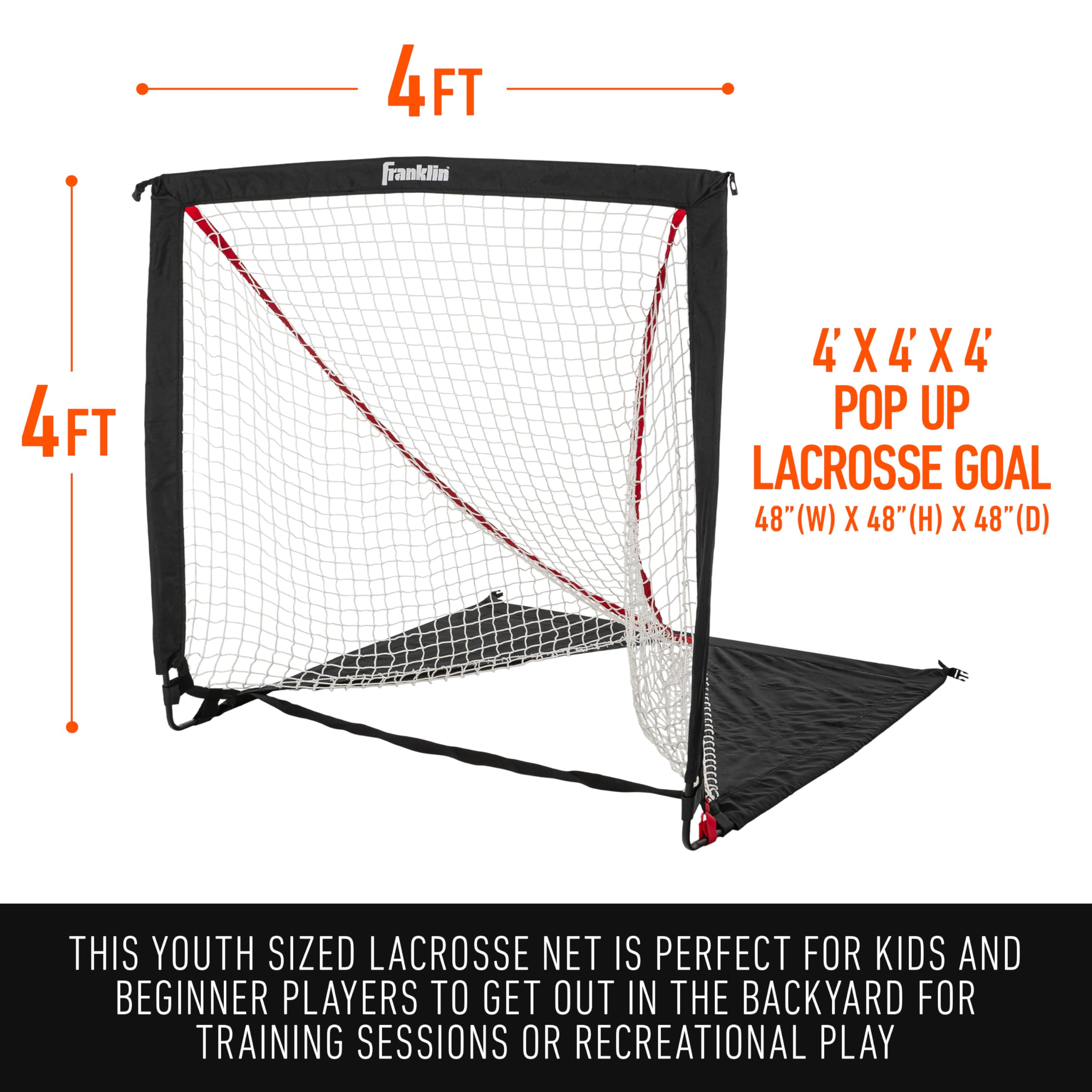 Franklin Sports Backyard Lacrosse Goal - Kids Portable Mini Lacrosse Training Net - Lax Practice Equipment - Easy Assemble Lax G