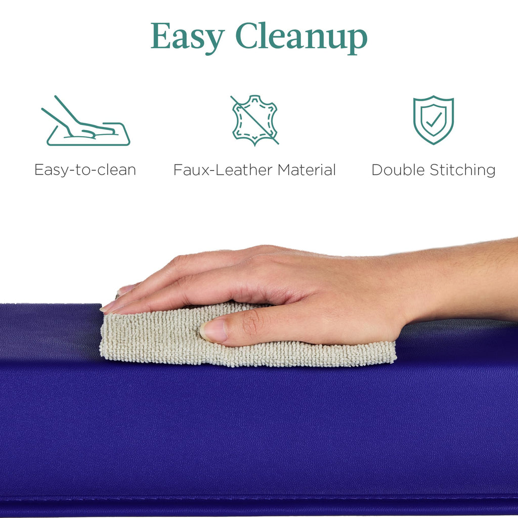Best Choice Products 8Ft Folding Floor Balance Beam 2-Panel For Gymnastics Practice, Exercise - Royal Blue