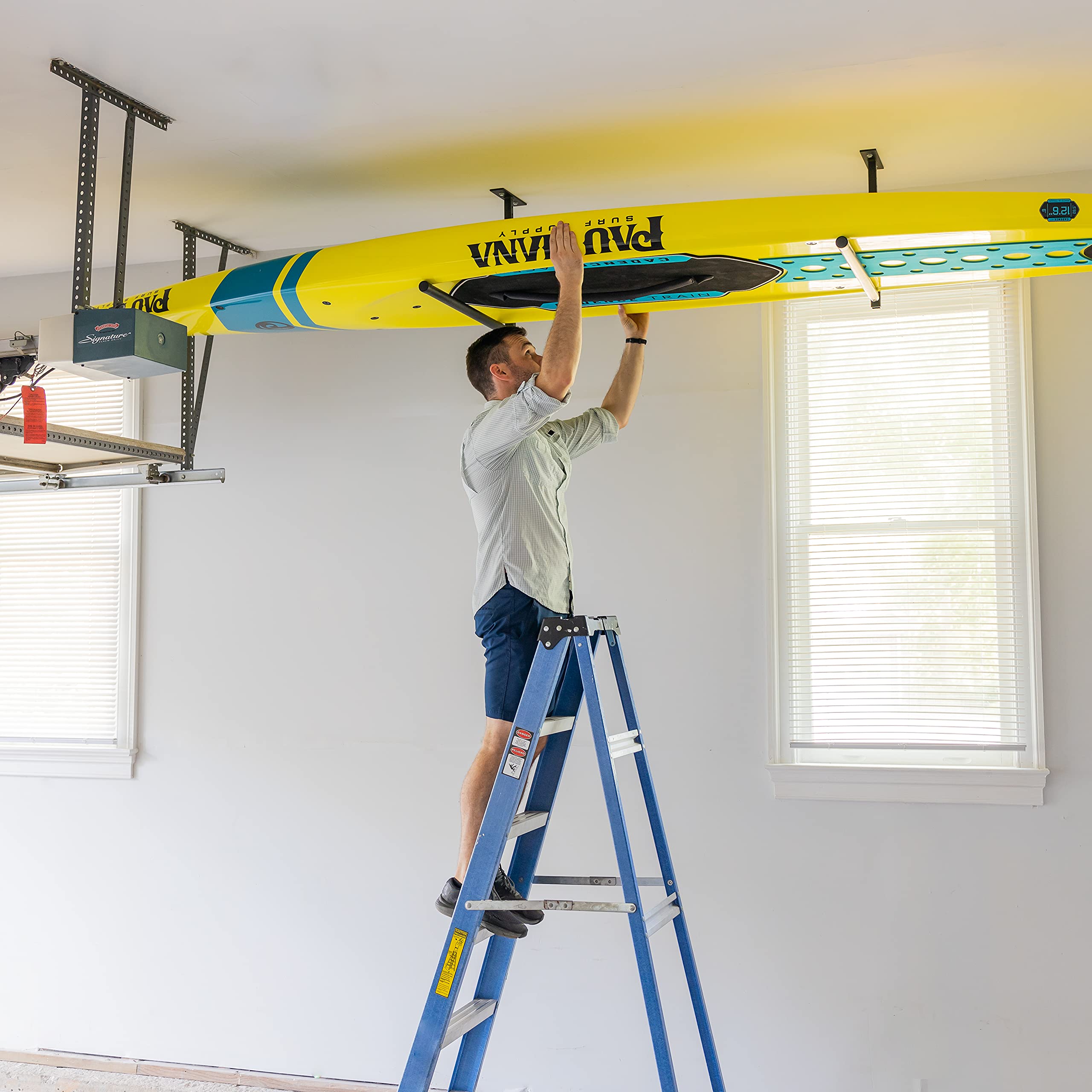 Storeyourboard Standup Paddleboard Ceiling Rack, Adjustable Sup Storage Mount, Overhead Garage System