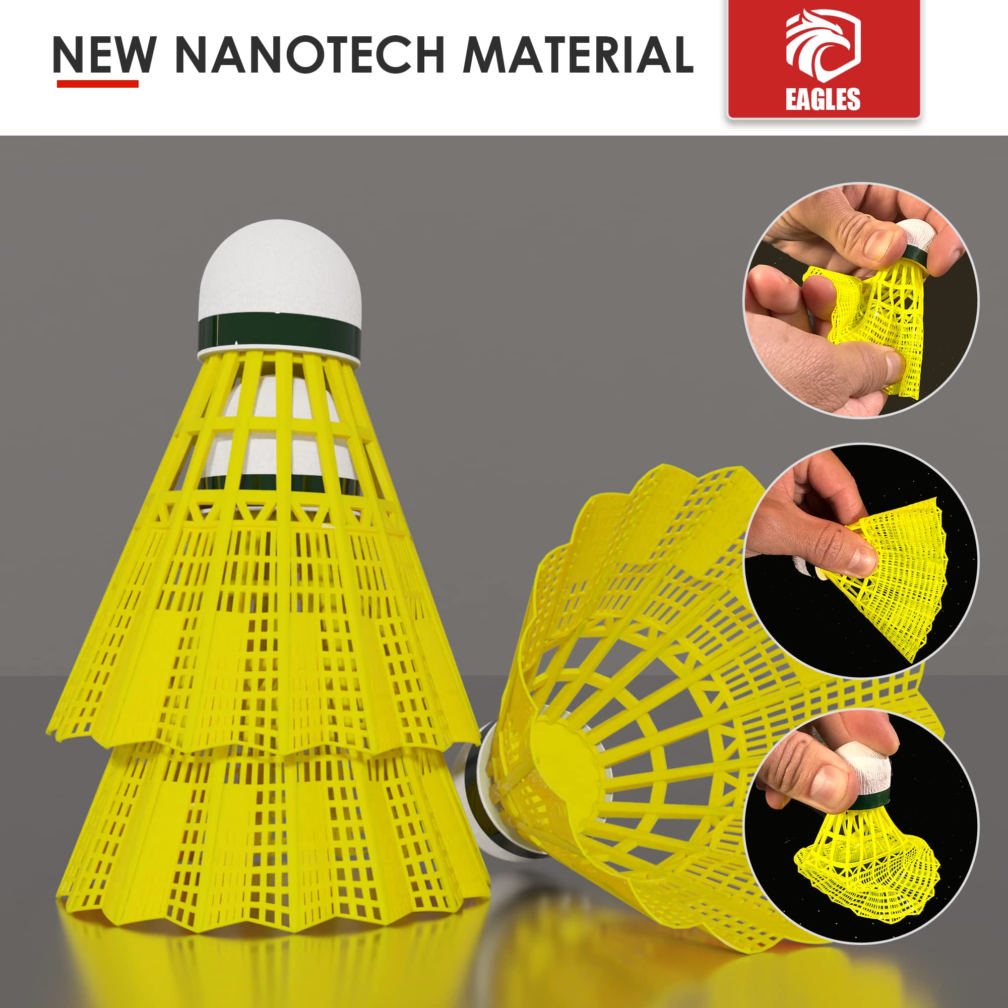 Badminton Birdies - Nylon Bedminton Shuttlecocks For Baseball/Softball Batting Training - Shuttle Balls For Indoor And Outdoor M