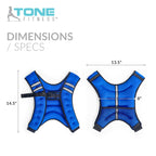 Tone Fitness Hhwv-Tn012 Weighted Vest, 12 Lbs, Blue