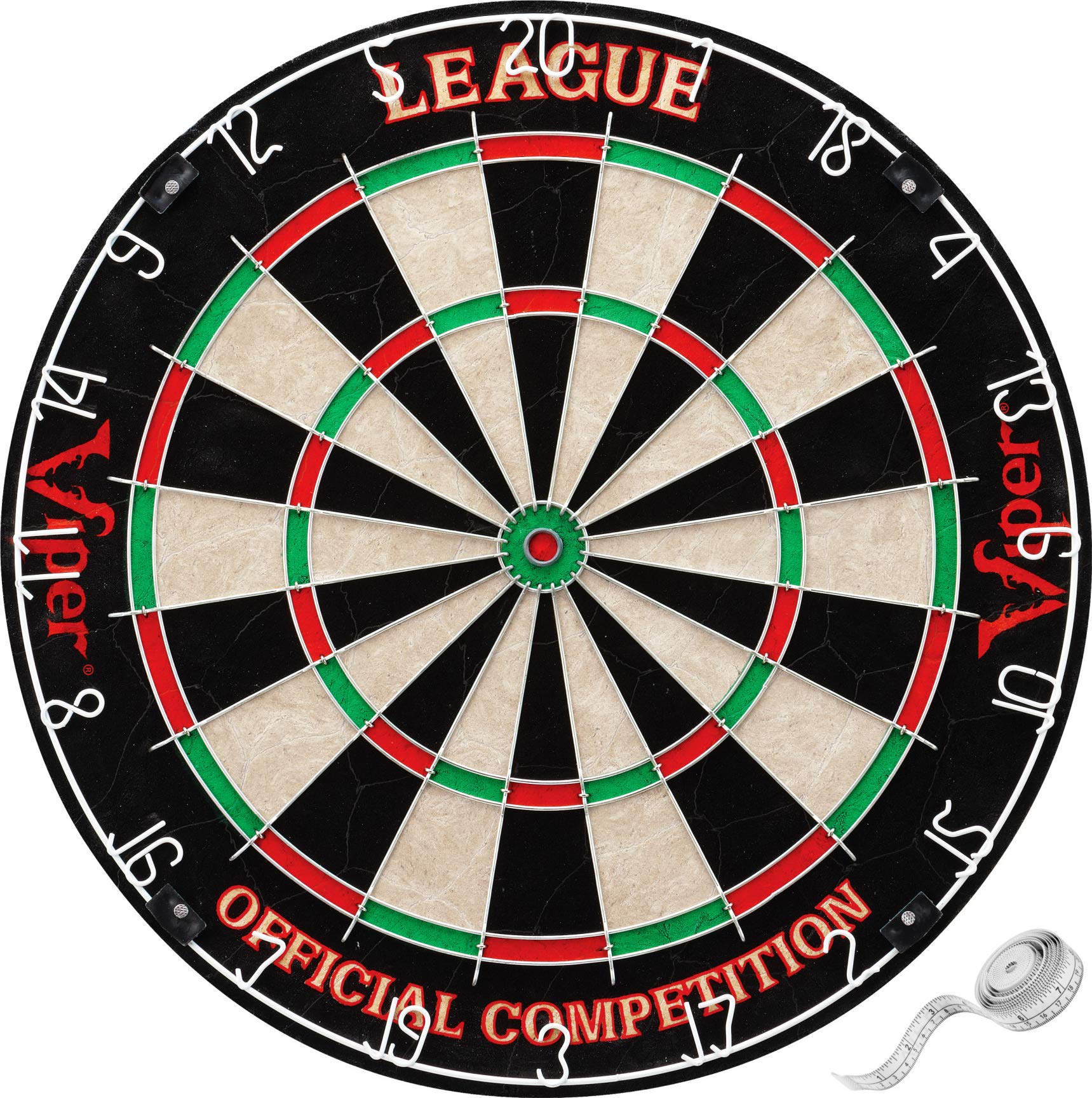 Viper By Gld Products Resolute Dart Backboard Ready To Play Bundle With League Sisal Dartboard, Throw Line, Steel Tip Darts In A