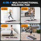 Walking Pad Treadmill - 2.5Hp Low Noise Treadmill Small, Incline Treadmills, Portable Compact Walking Pad For Home Office, Remot