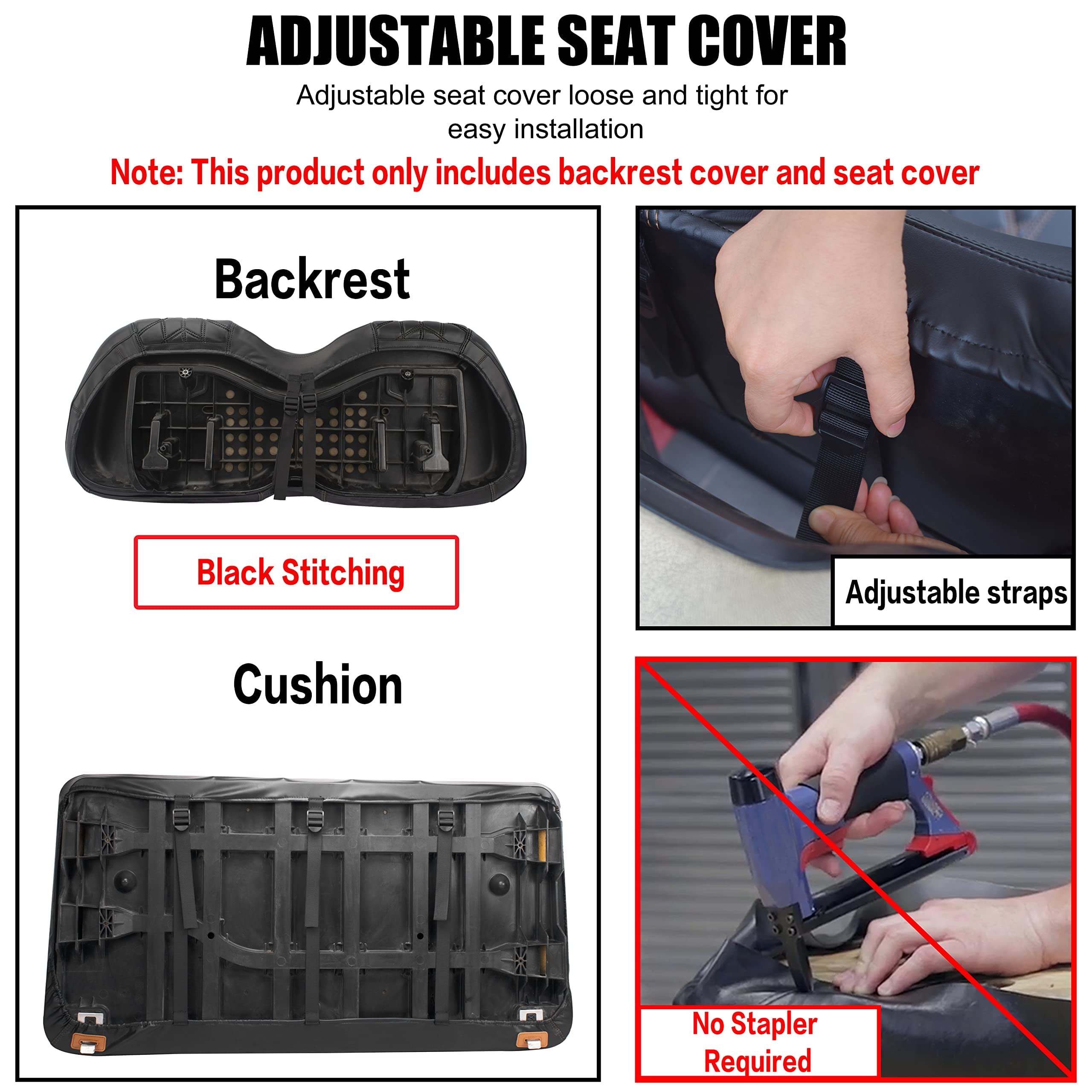 Nokins Golf Cart P Diamond Seat Cover For Golf Cart Club Car Precedent Original Regular Front Seat Cushion, No Stapler Required,