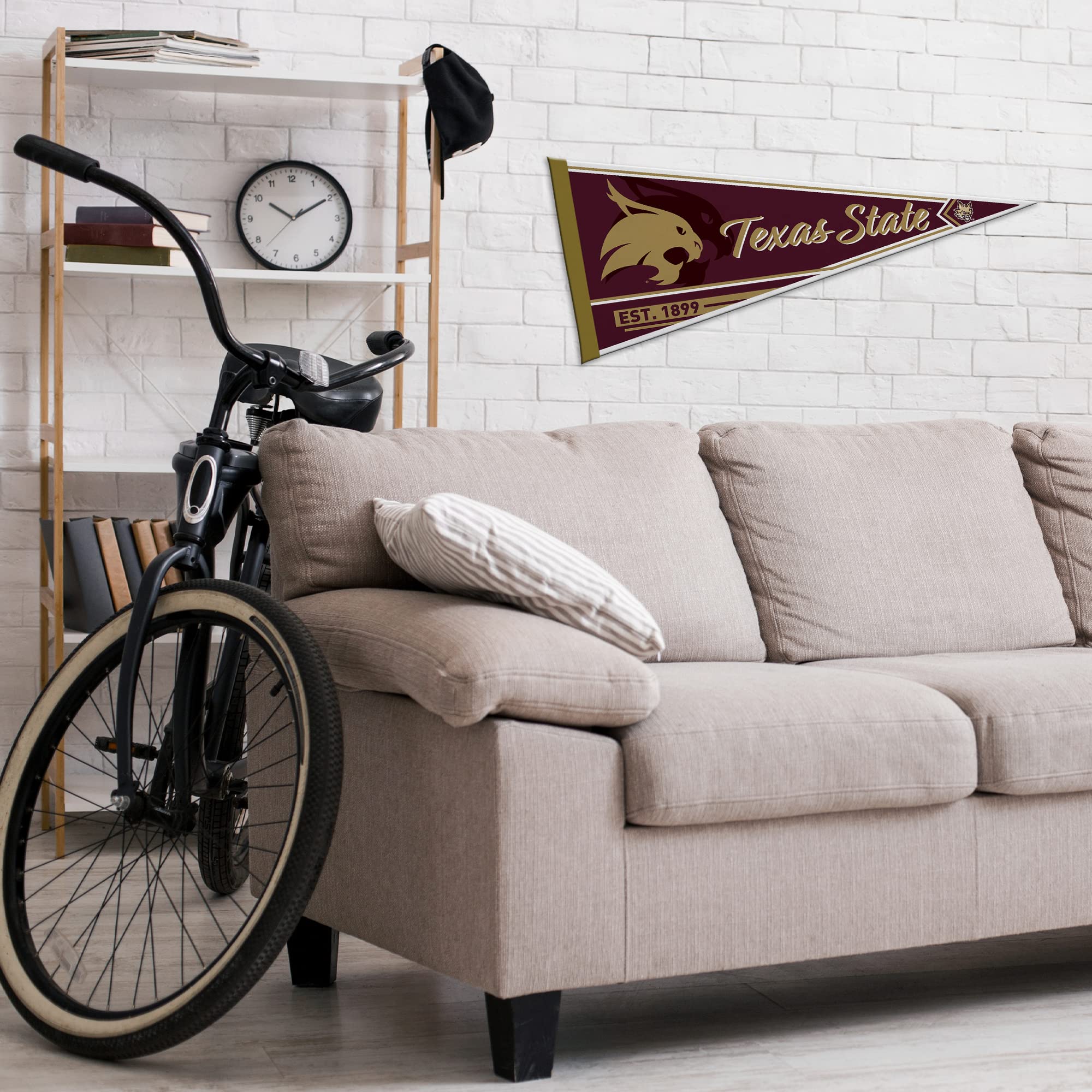 Rico Industries Ncaa Texas State Bobcats Classic 12'' X 30'' Felt Wall D  Cor Pennant - Great For Home/Bed Room/Man Cave D  Cor