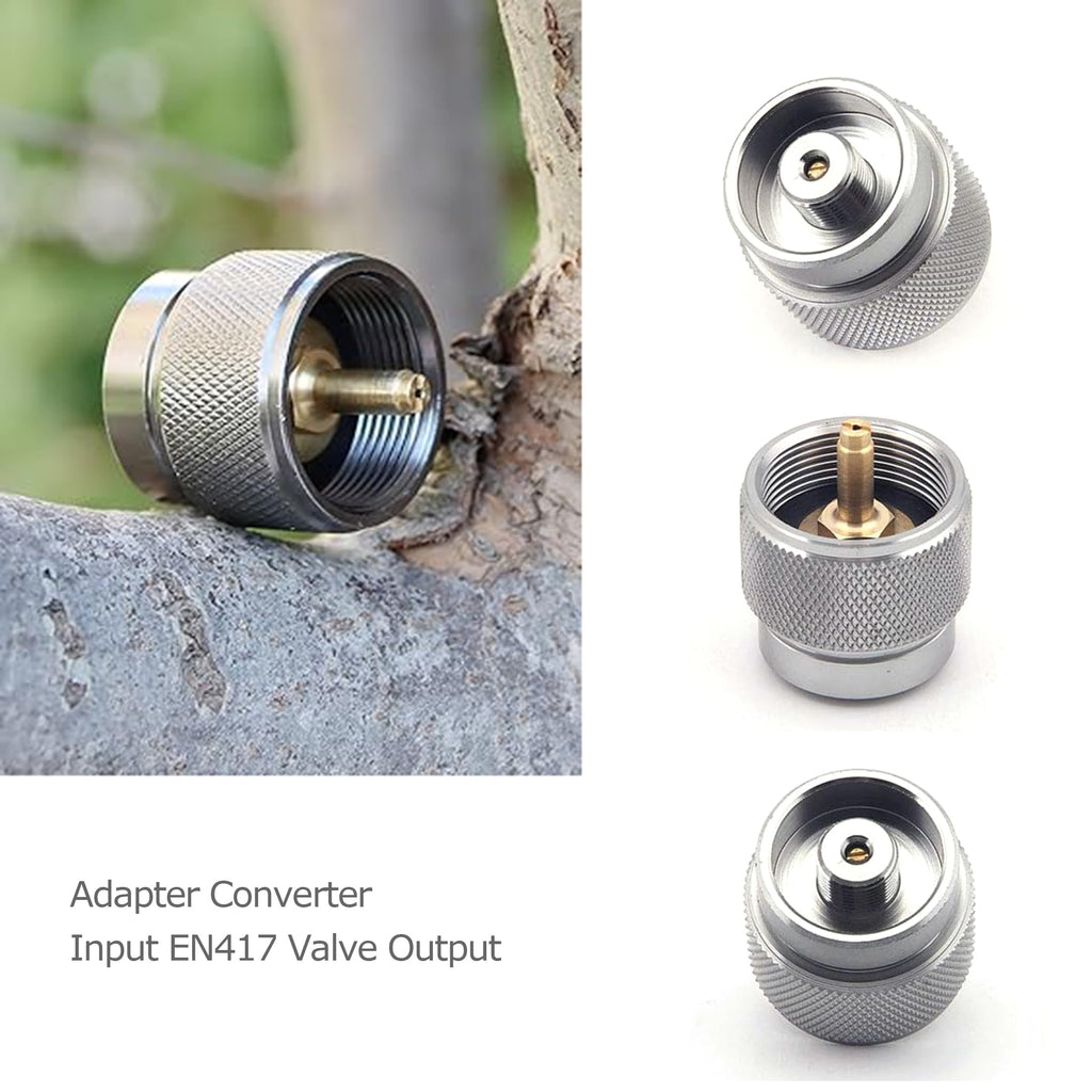 Hamans Propane Adapter Camping Stove Adapter Gas Adapter Converter Outdoor Propane Small Tank Input En417 Valve Output Cylinder