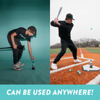 Bandit Sports Popper Plastic Baseballs, Made of Impact-Resistant and Rebounding Material, Perfect Practice Baseballs & Hitting B