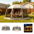 VEVOR 15 x 13.8 ft Pop-Up Screen House Tent, 12-15 Person Portable Screen Gazebo with Carry Bag, Netting Sides & Ground Stakes, 