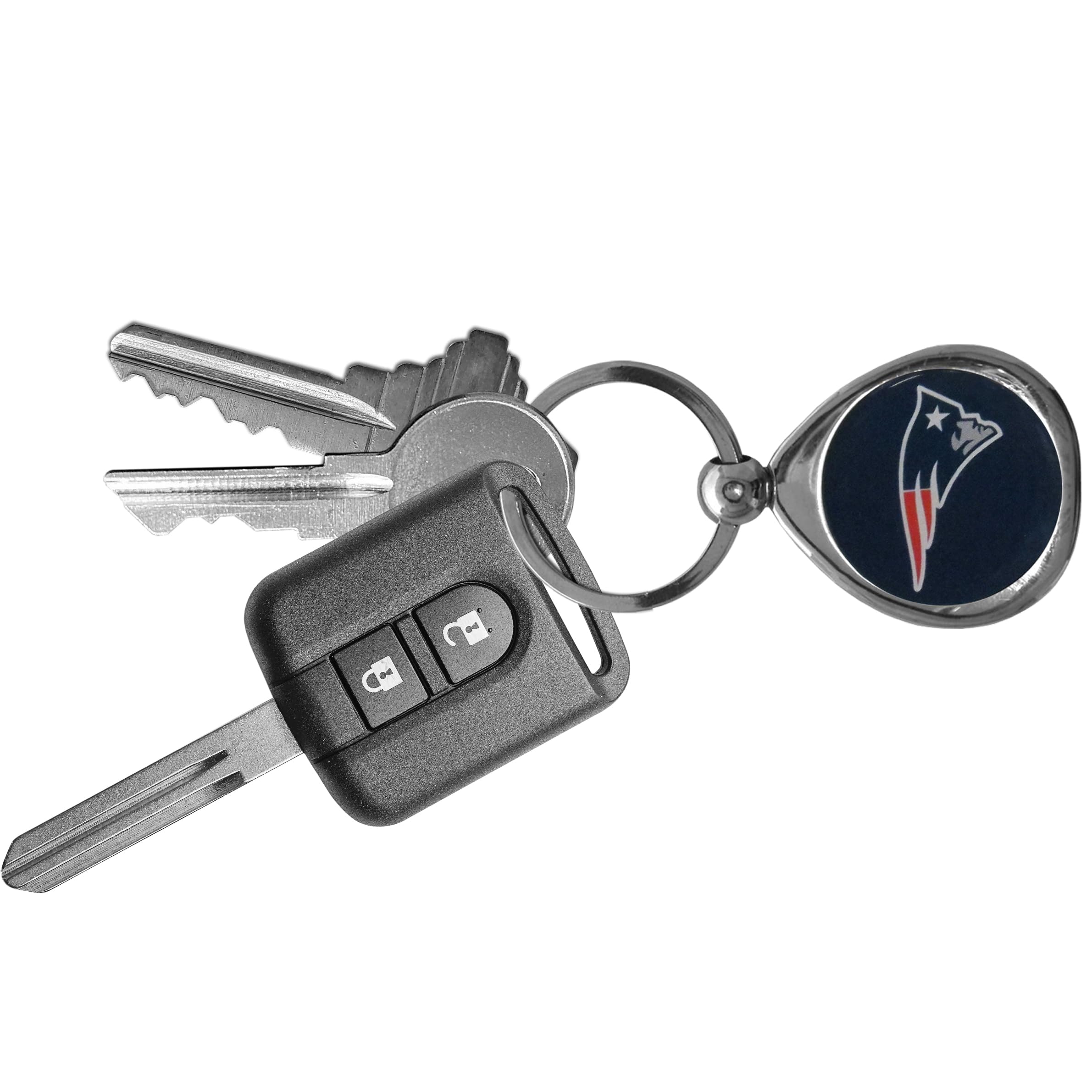 Nfl Siskiyou Sports Fan Shop New England Patriots Chrome Key Chain One Size Team Colors