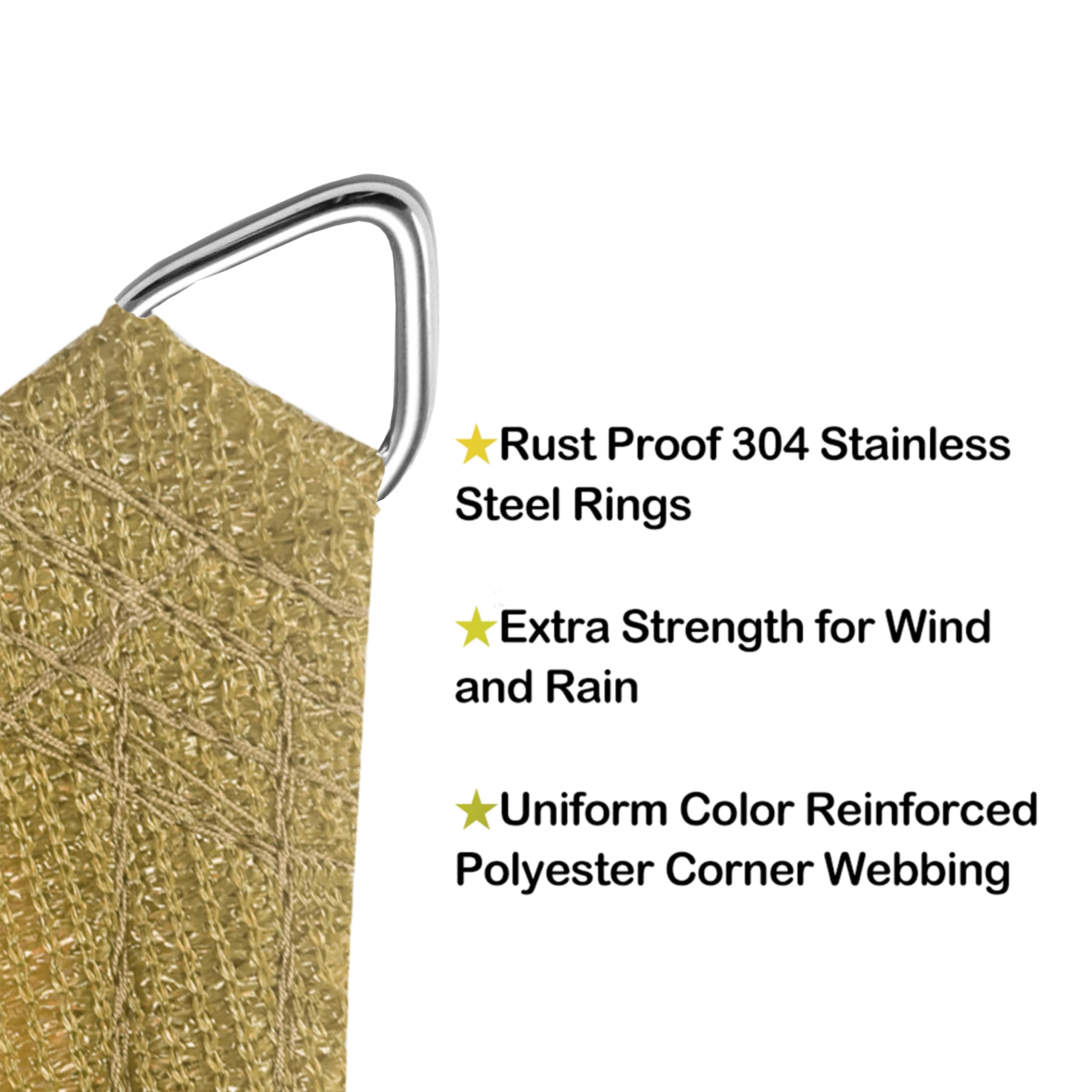 Alion Home Rectangle Shade Sails - Sun Shade Sails - Shade Sail For Outdoor, Playground Shade Sails, Pool Shade Sail, Deck Shade