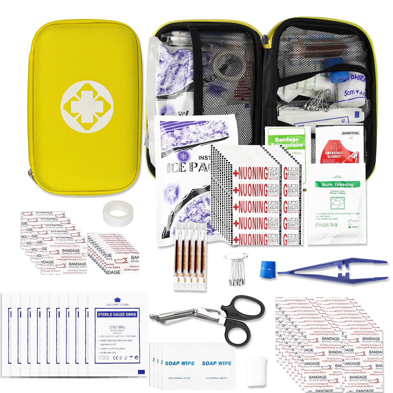 First Aid Kit Car Home Emergency Essential Kits - 275Pcs Basic Hiking Supplies Survival Gear First Aid Set Camping Backpacking S