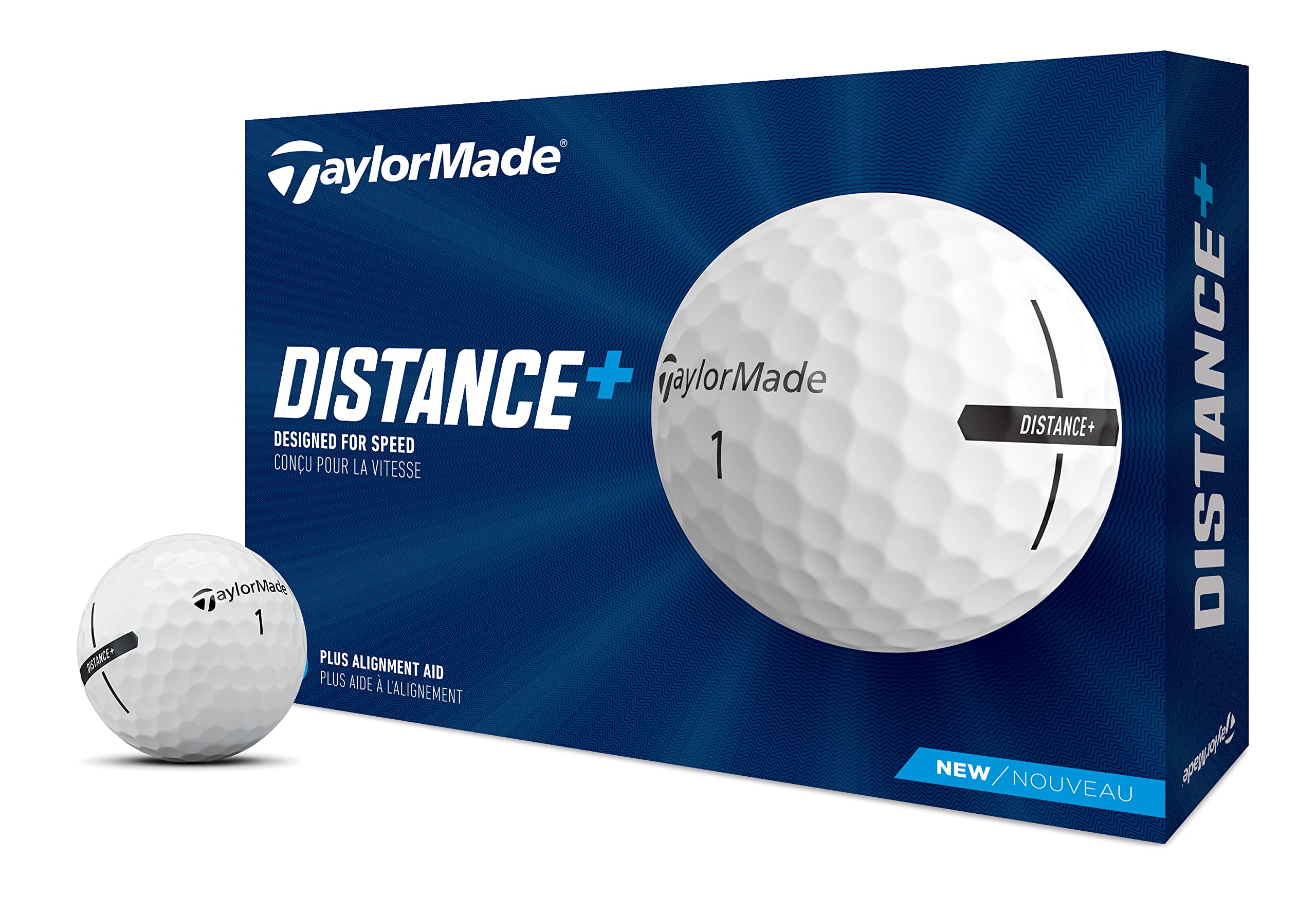 Taylormade 2021 Taylormade Distance+ Dozen Golf Balls, White (1 Box With Four Lines Of 3 Balls Each, 12 Golf Balls In Total)