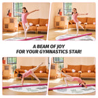 Zelus 8' Folding Gymnastics Balance Beam, Floor Balance Beam W/Carry Handles Anti-Slip Base, Beginners & Professional Gymnasts (