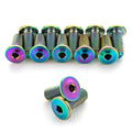 Terske Ultra-Low Profile Superlight Oil Slick Titanium Bottle Cage Bolts: 8-Pack