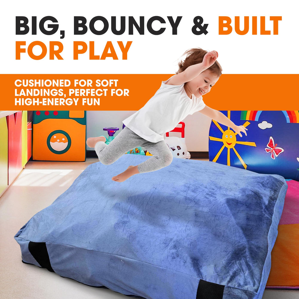 Cheer Collection Crash Pad - Crash Pads for Kids Sensory with Washable Cover - Sensory Room Must Haves - Crash Mat (4 x 4 FT)