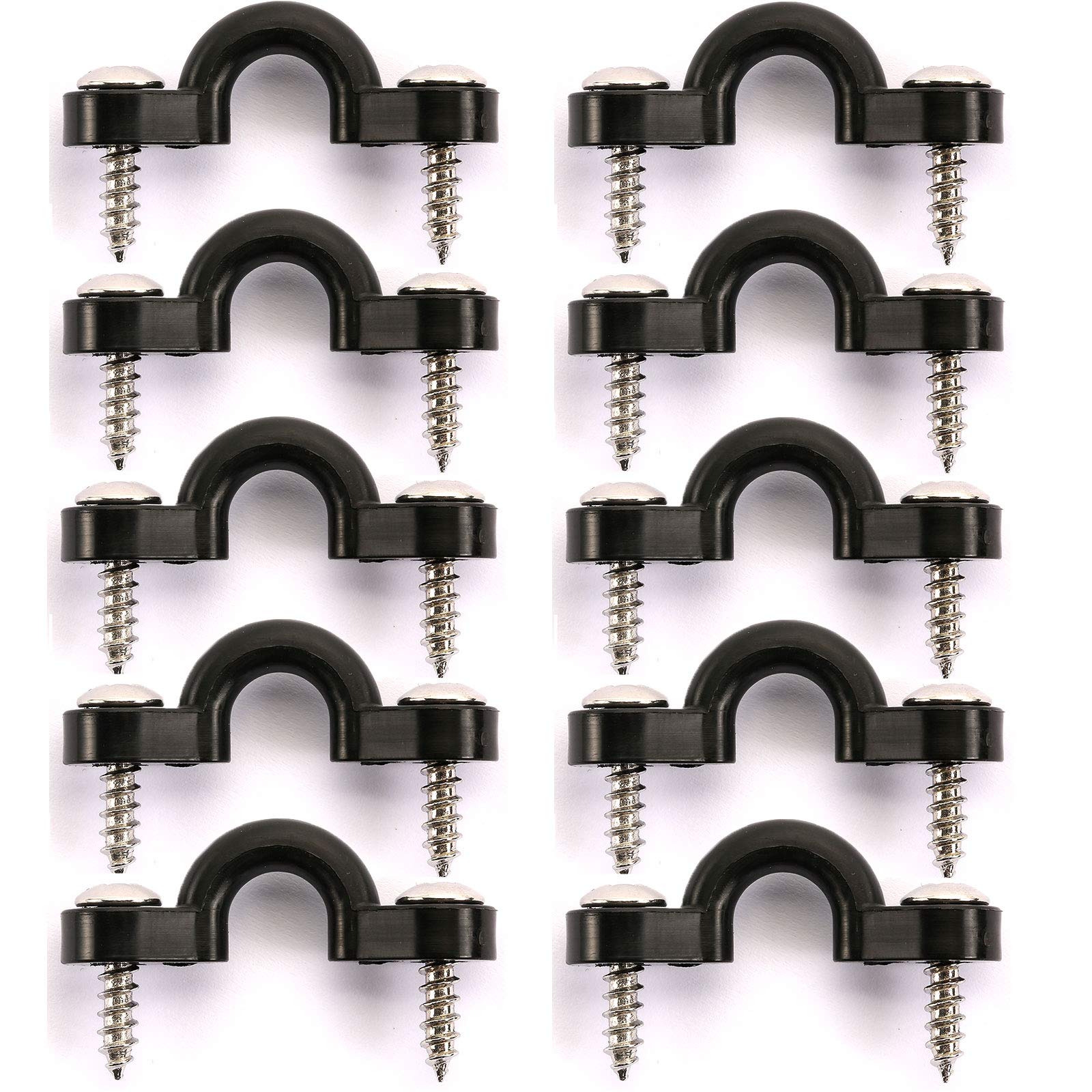 Borogo Kayak Pad Eye Kit, 10Pcs Nylon Bungee Deck Loops Tie Down Pad Eye With 20 Screws For Boat Kayak Deck Rigging Kit
