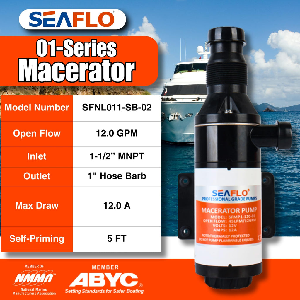 New Seaflo Macerator Pump System 12V For Rv Marine 01 Series Improved Motor