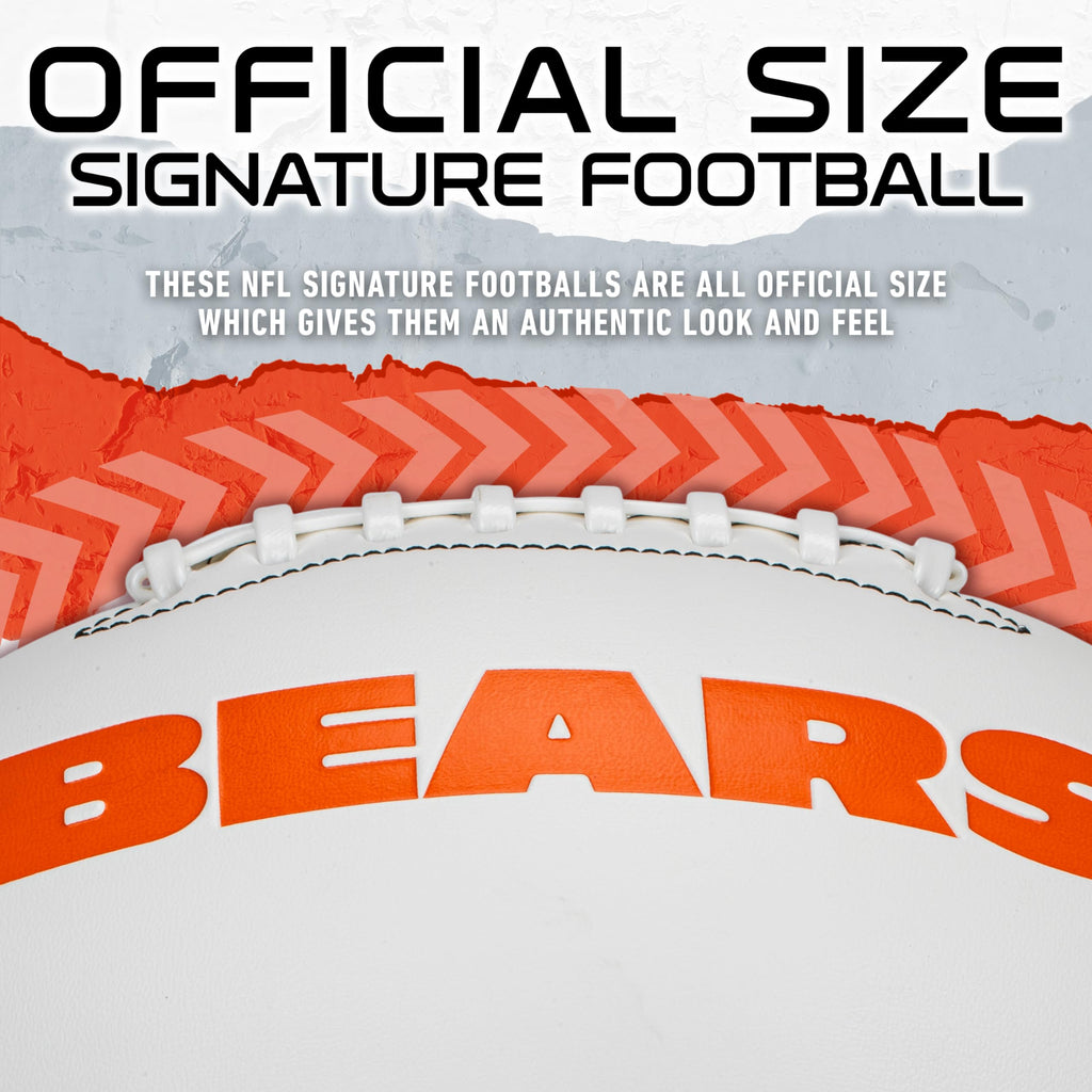 Franklin Sports Nfl Chicago Bears Autograph Football - Official Size White Panel Souvenir Football For Autographs + Signatures -