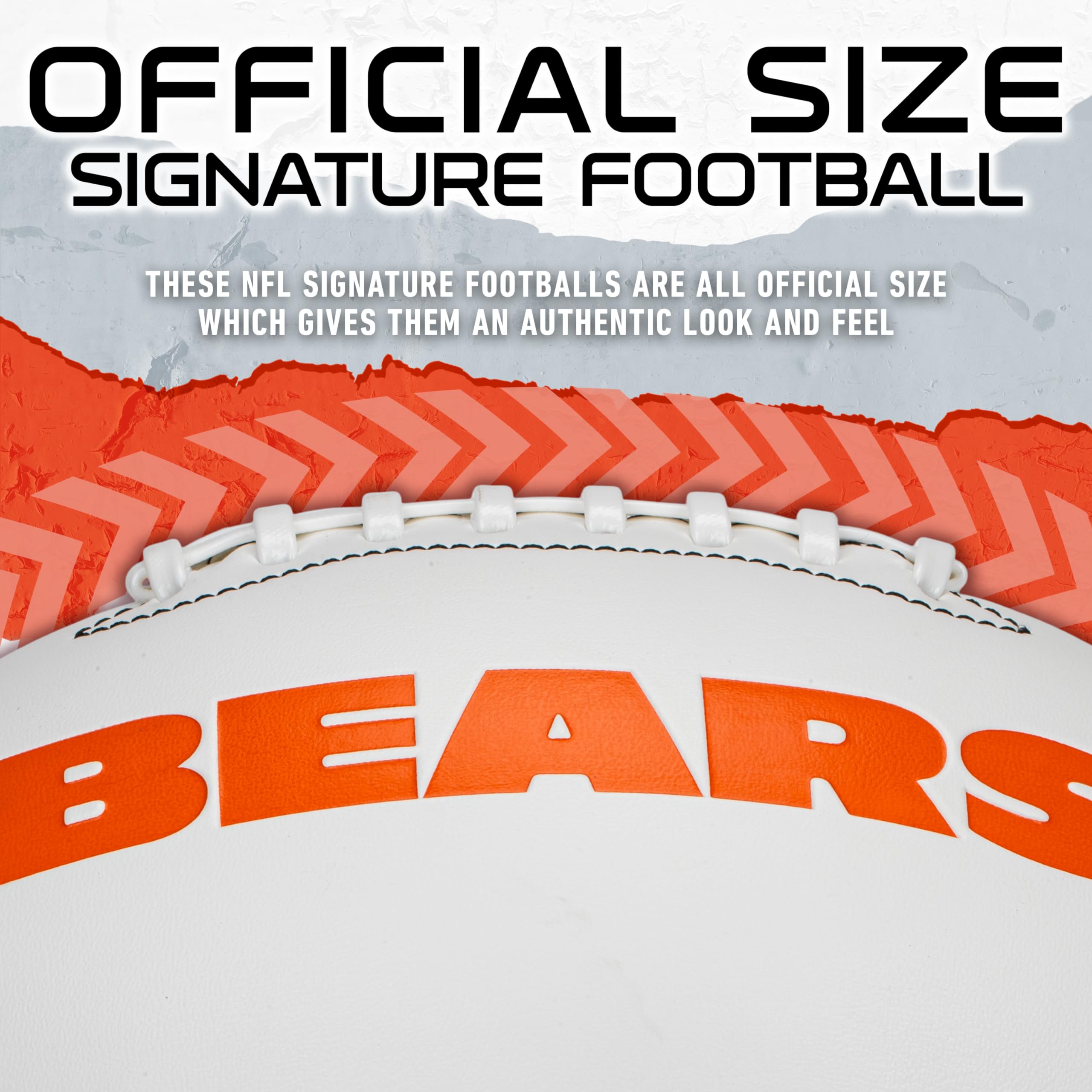 Franklin Sports Nfl Chicago Bears Autograph Football - Official Size White Panel Souvenir Football For Autographs + Signatures -
