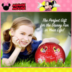 Disney Minnie Mouse Kids Soccer Ball Size 3, Dots and Daises Officially Licensed Futbol for Boys and Girls Soccer Players, Red