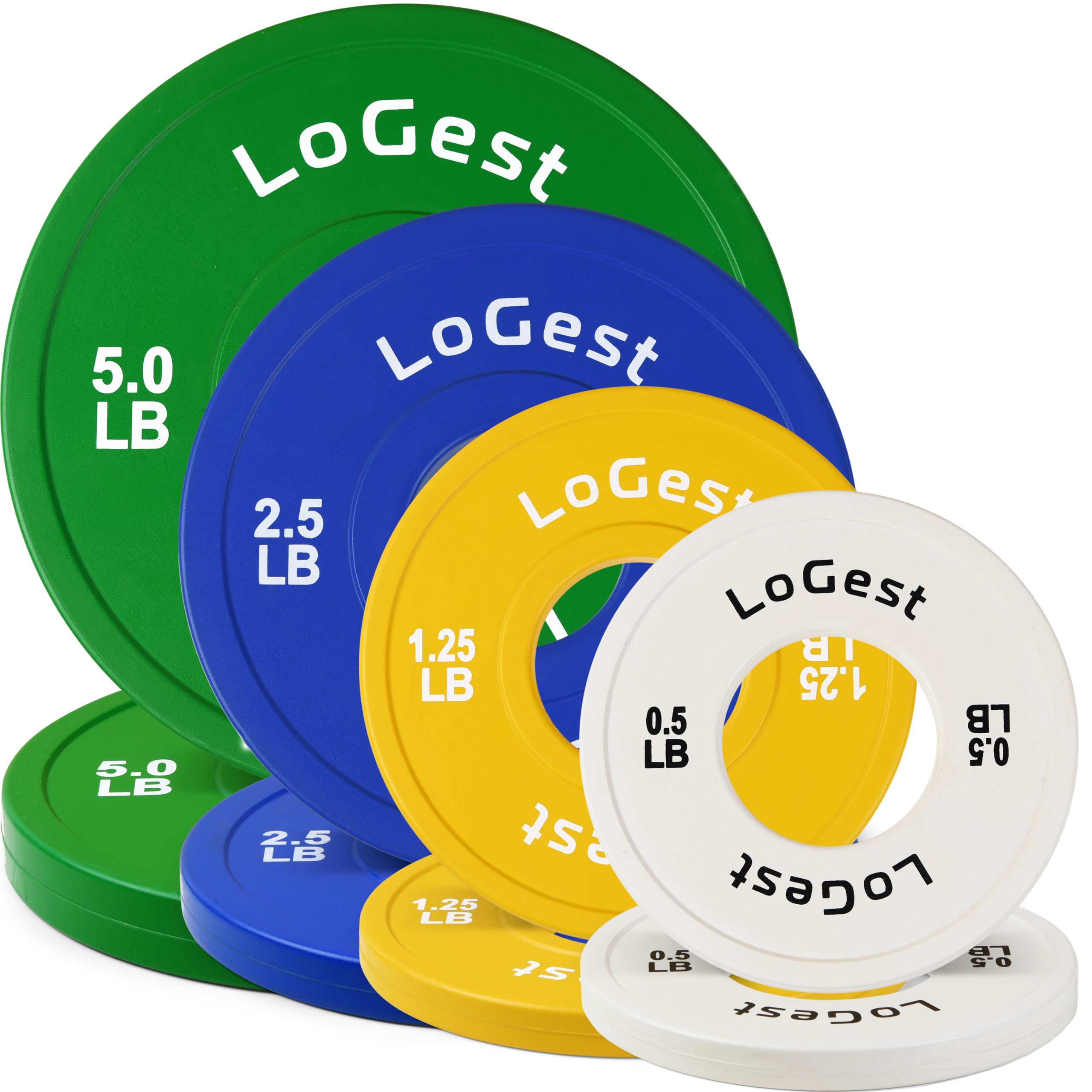 Logest Pair Olympic Plates - Barbell Weights Set of 2 Weight Plates for Olympic Bars Perfect for Strength Training Plates Exerci