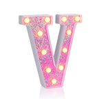 Foaky Led Letter Lights Sign Light Up Pink Letters Glitter Alphabet Letter Sign For Night Light Weddingbirthday Party Battery Po