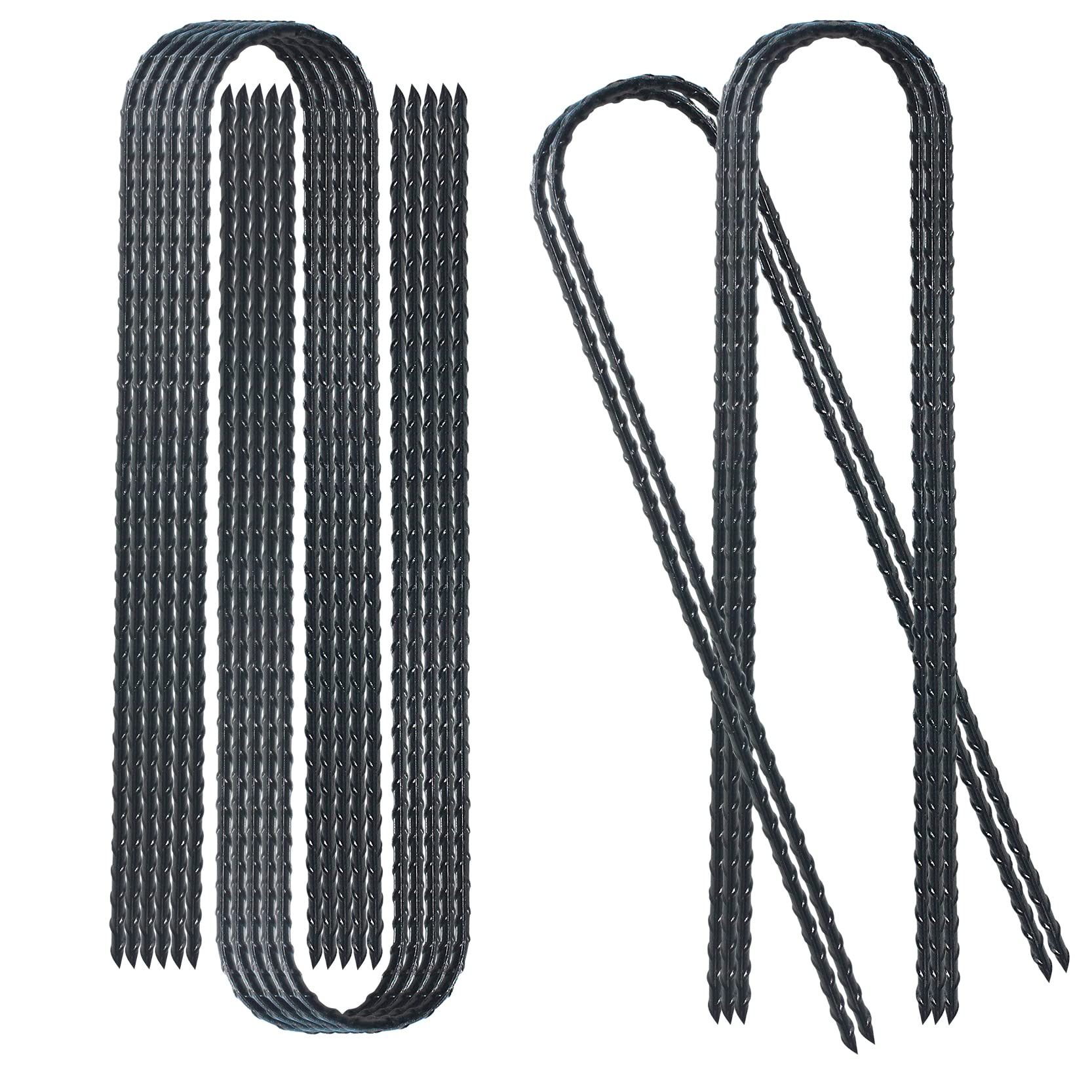 Trampolines Wind Stakes 24 Pack, 12 Inch Heavy Duty U Shaped Rebar Stake Ground Anchors Galvanized Steel Safety Trampoline Ancho