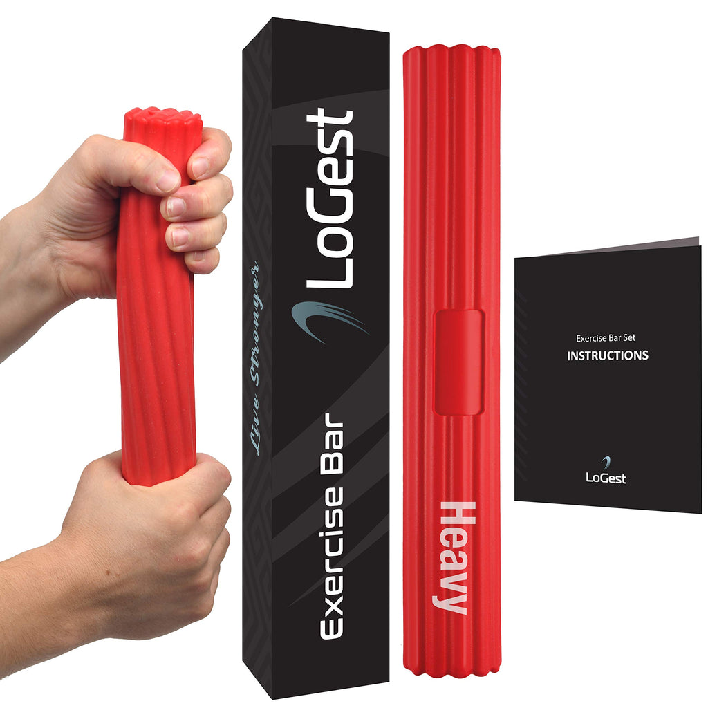 Heavy Logest Twist Hand Exerciser Bars - Flexible Bar Strengthener - Tennis Elbow, Golfer'S Elbow, Tendonitis, Wrist, Forearms P