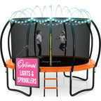Trampoline for Kids and Adults - 8Ft 10Ft 12Ft 14FT Trampoline with Net - ASTM Certified with Bonus Lights and Sprinkler/Extra S