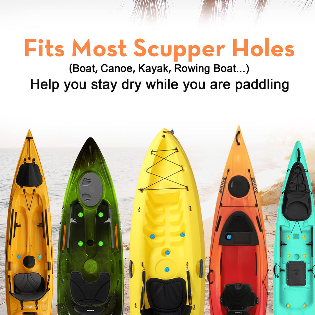 Canalhout 12 Pieces Kayak Scupper Plug Kit Tpe Scupper Plugs Drain Holes Stopper Bung With Handle (Coral-12 Pieces-Small)