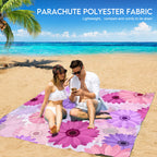 Bydoll Beach Blanket Waterproof Sandproof Daisy 78''  81'' 1-5 Adults Oversized Lightweight Large Picnic Mat Waterproof Sandproo