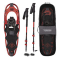 Yukon Charlies Advanced Spin Snowshoe Kit, 9-inch x 30-inch, Includes Snowshoes, Trekking Poles and Travel Bag
