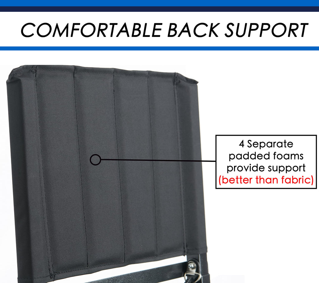 SPORT BEATS Stadium Seats with Back Support Bleacher Chairs with Back and Cushion Thick Padded Bleacher Seats Includes Shoulder