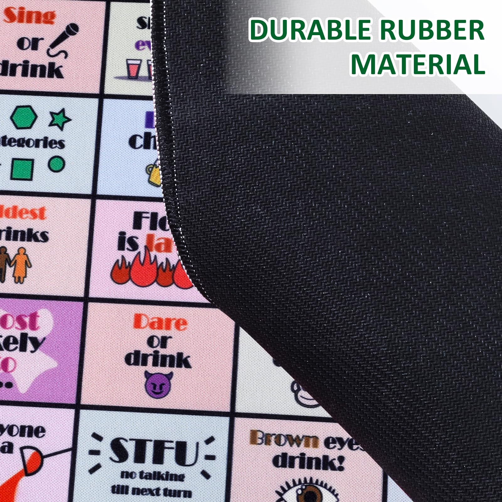 Fofeadm Drinking Games for Adults, Rubber Mat Drinking Board Game, Funny Party Interactive Drinking Games for Game Night, Birthd