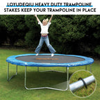 Trampoline Stakes High Wind 12 Inch, Heavy Duty Trampoline Anchors 8Pcs With T-Hook, U Shape Galvanized Steel Wind Stakes For Tr