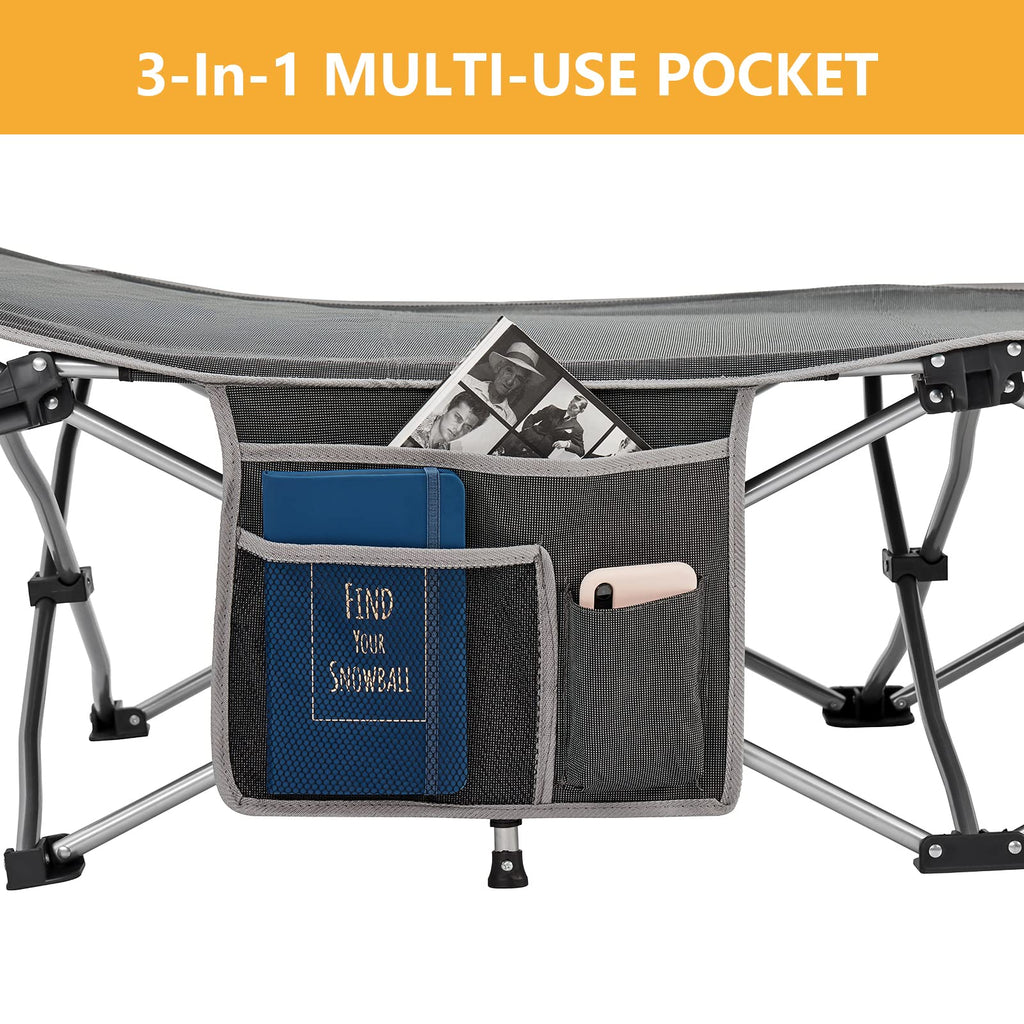 Kingcamp Folding Camping Cot Lightweight Sleeping Cot Portable With Carry Bag Double Layer 1000D Sturdy Cot Heavy Duty Camping B