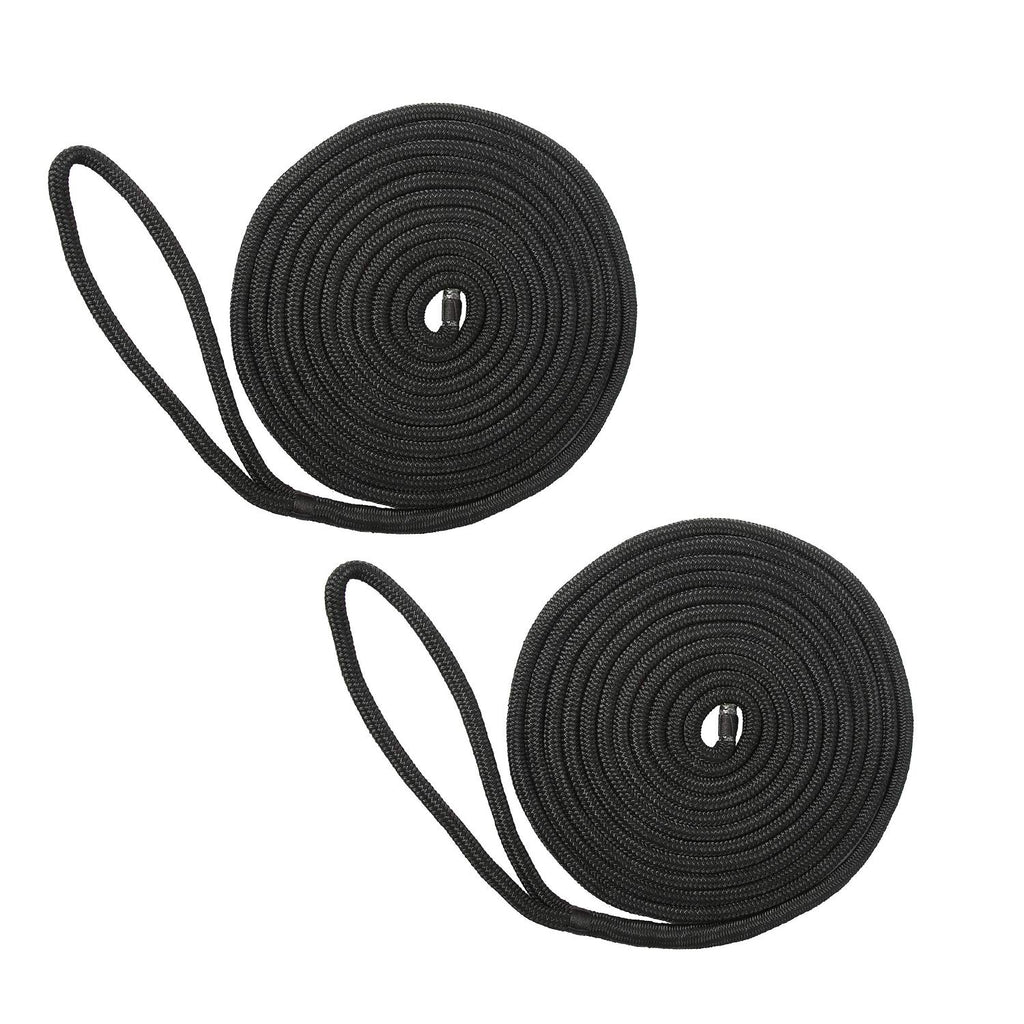 Novelbee 2 Pack Of 5/8X 30 Double Braid Nylon Dockline,Mooring Rope Dock Line,Working Load Limit 1540 Lbs,Breaking Strength 7,70