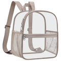 Slumou Clear Backpack for Stadium Events 12x12x6 Sports Backpack Mini Small for Fan, Concert, Beach, Work, Travel & Sporting(Kha