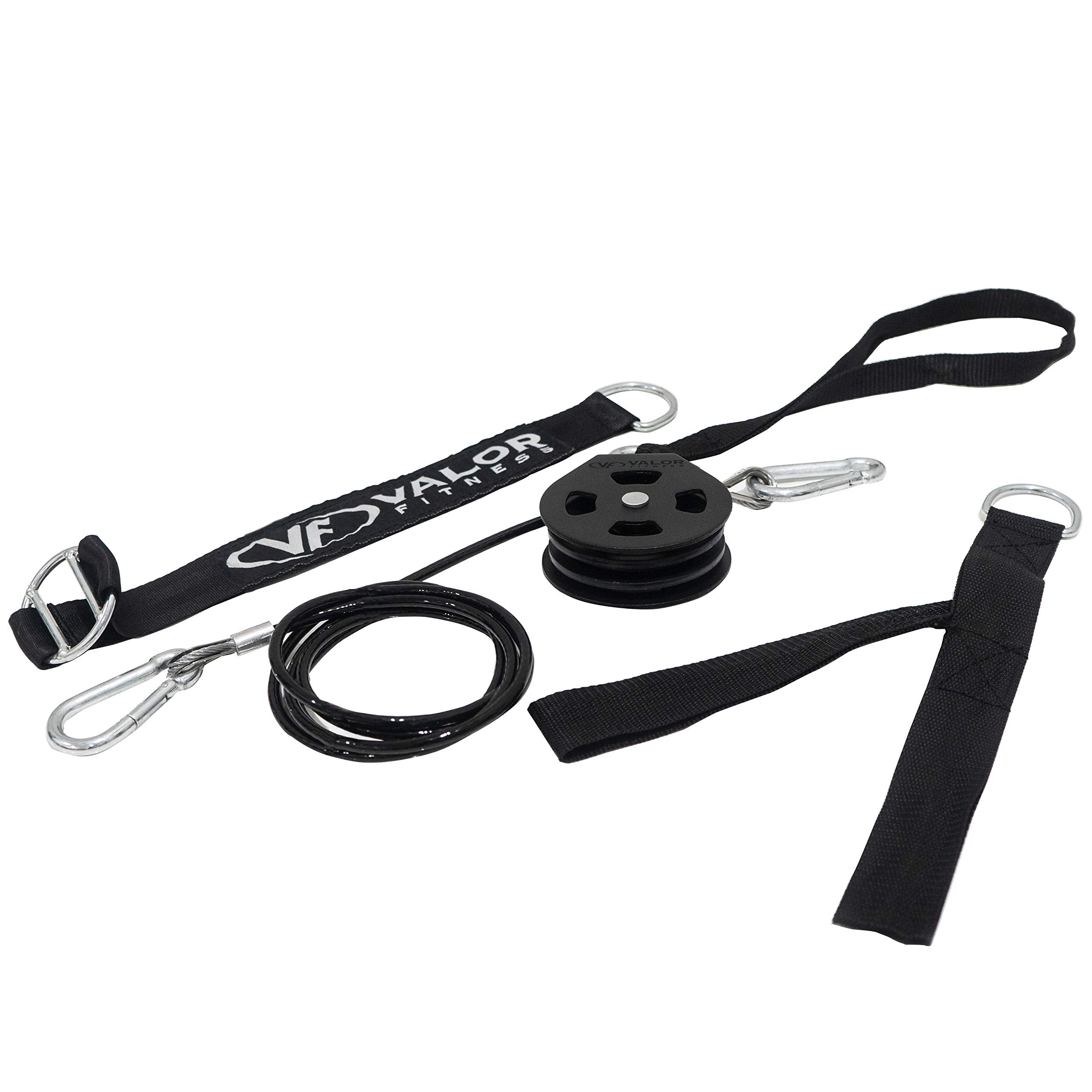 Valor Fitness Py-1 Portable Lat Pull Down Machine, Bundle Option Includes Tricep Rope, V Tricep Bar And Triangle Chest Pull Cabl