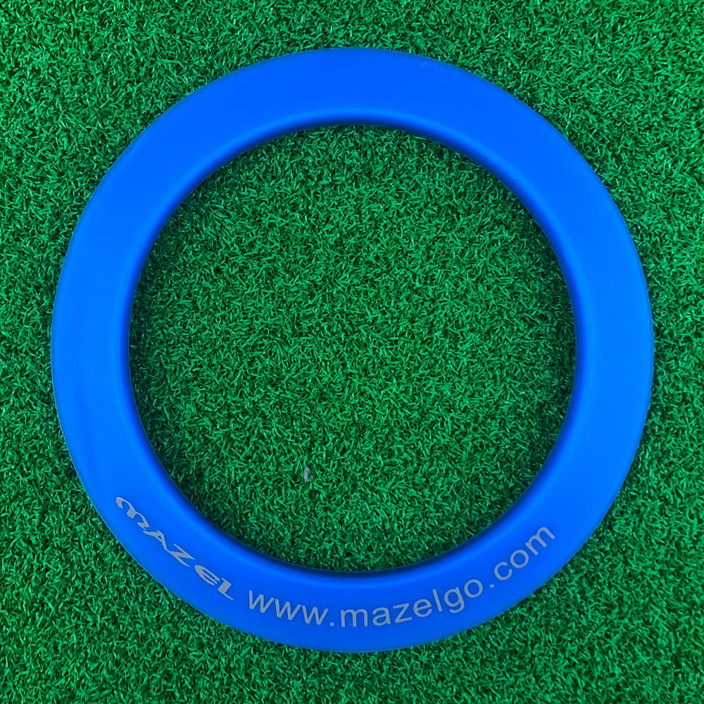 MAZEL Putting Cup/Ring - All-Direction Golf Practice Hole Trainer (Blue Ring)