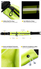 Fitgriff Running Belt For Men & Women - Secure Jogging Pouch For Phone, Keys & Essentials - For All Cell Phones (Neon Yellow, 33