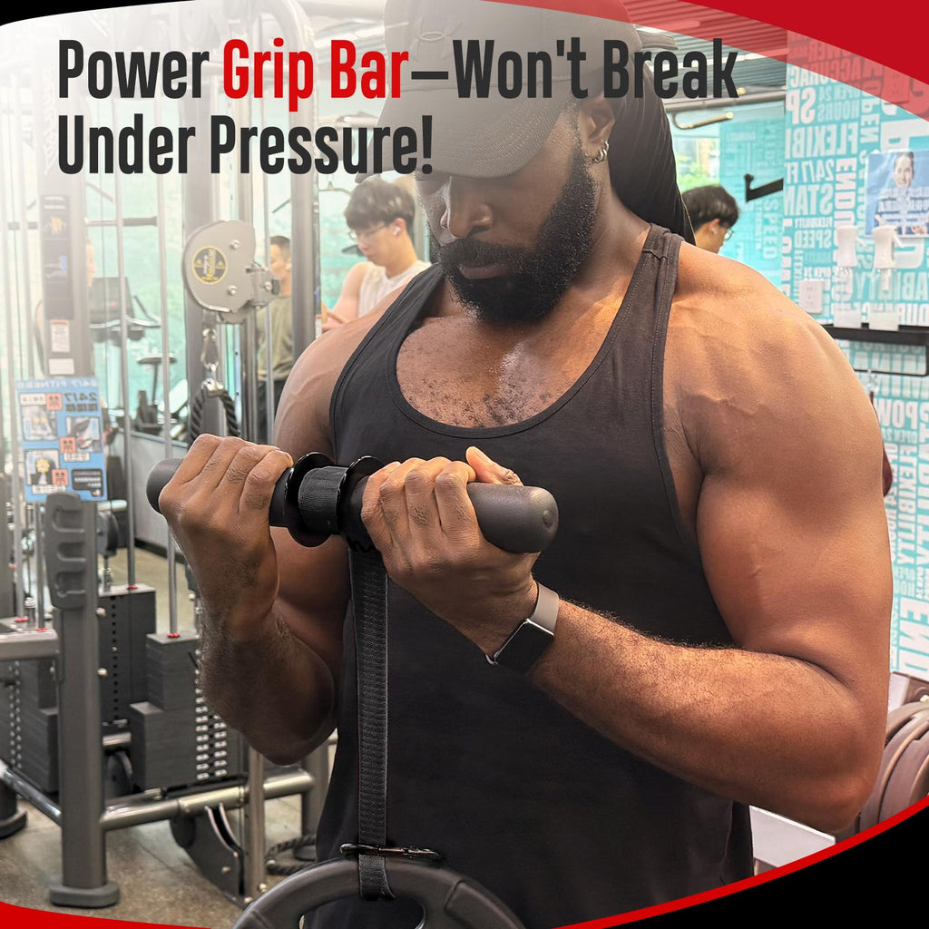FitBeast Forearm Strengthener & Exerciser, Wrist Roller with Thicker Handle, Trainer with Adjustable Strap - Ideal for Grip Stre