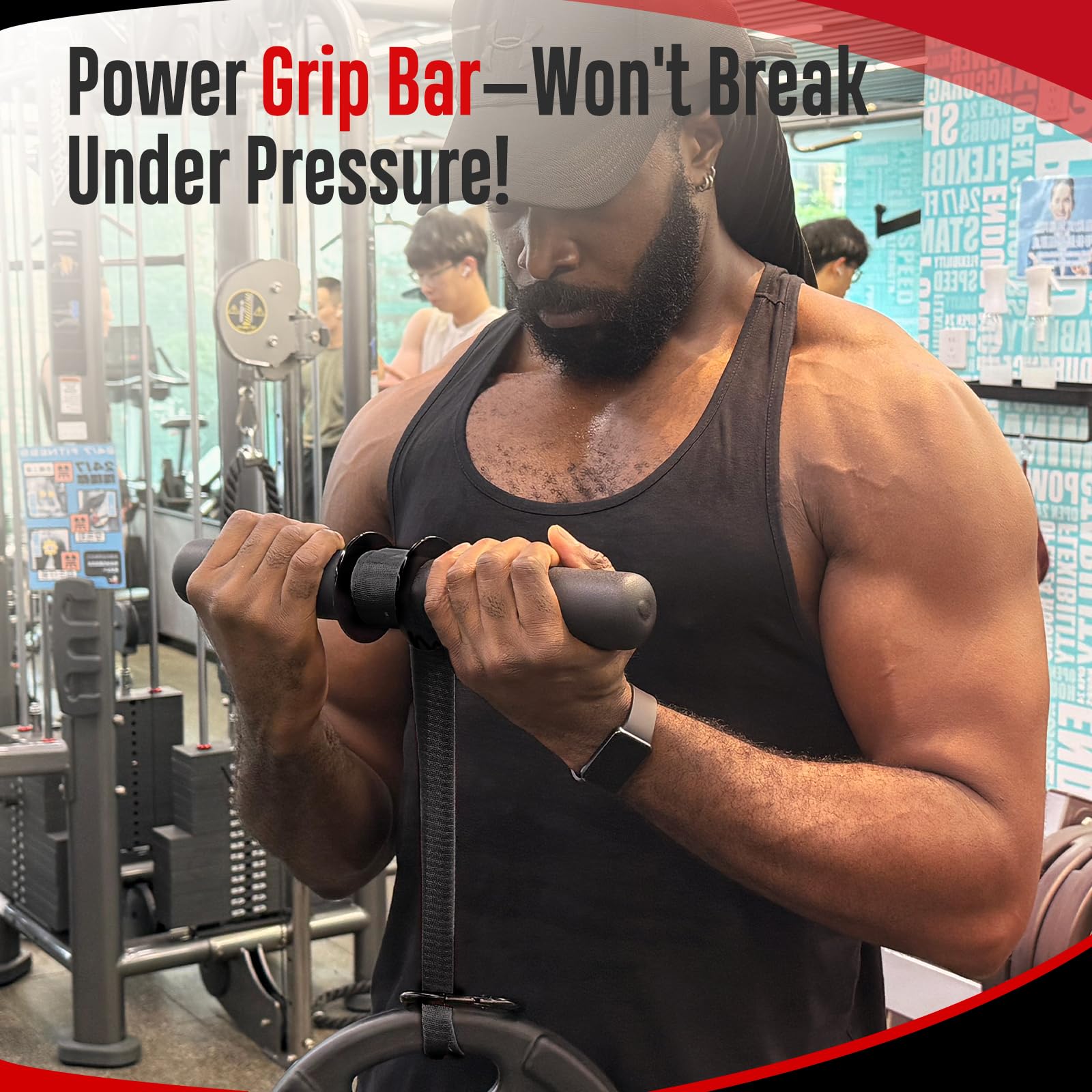 FitBeast Forearm Strengthener & Exerciser, Wrist Roller with Thicker Handle, Trainer with Adjustable Strap - Ideal for Grip Stre