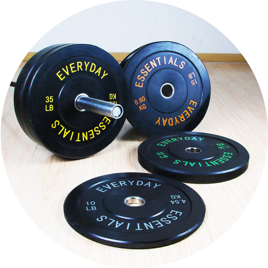 Fitvids Color Coded Olympic Bumper Plate Weight Plate W Steel Hub, Single, Black (Newee)
