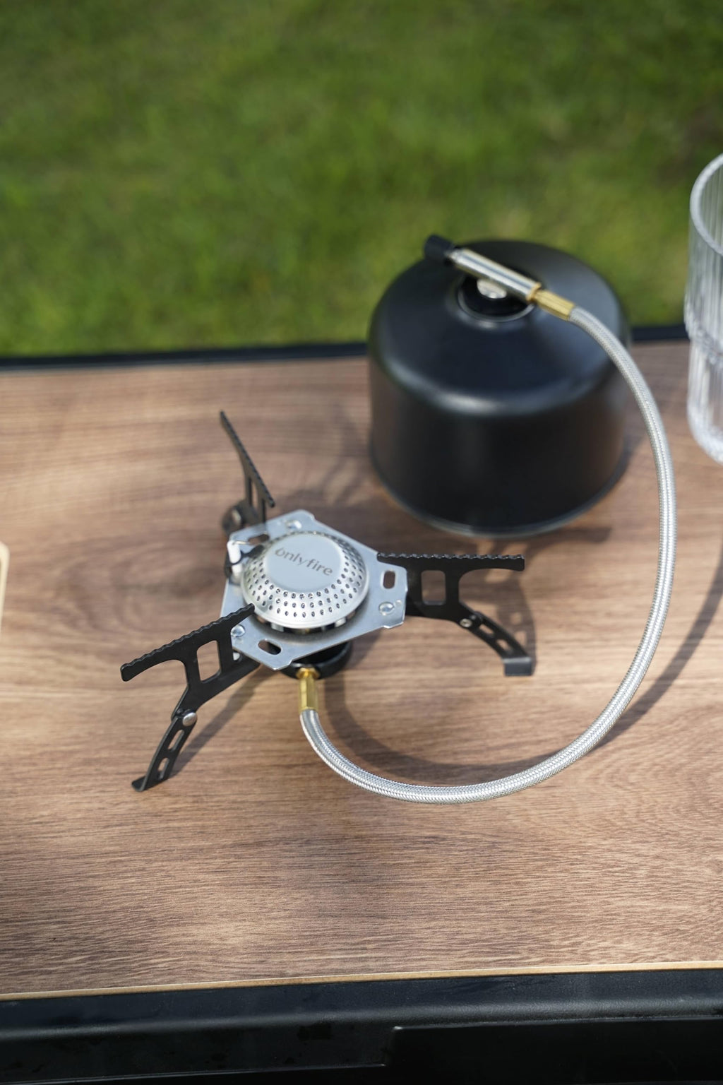 Onlyfire Portable Camping Gas Stove, Small Camping Stove With Piezo Ignition, 1Lb Propane Tank Adapter, Mini Camp Stove With Car