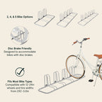 Retrospec Stash Rack 4 Bike Floor Stand Bicycle Storage Organizer, Grey (3501)