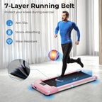 Gymax Walking Pad, 2.25Hp Under Desk Treadmill With Led Display, Remote Control & 7-Layer Belt, Compact Portable Jogging Running