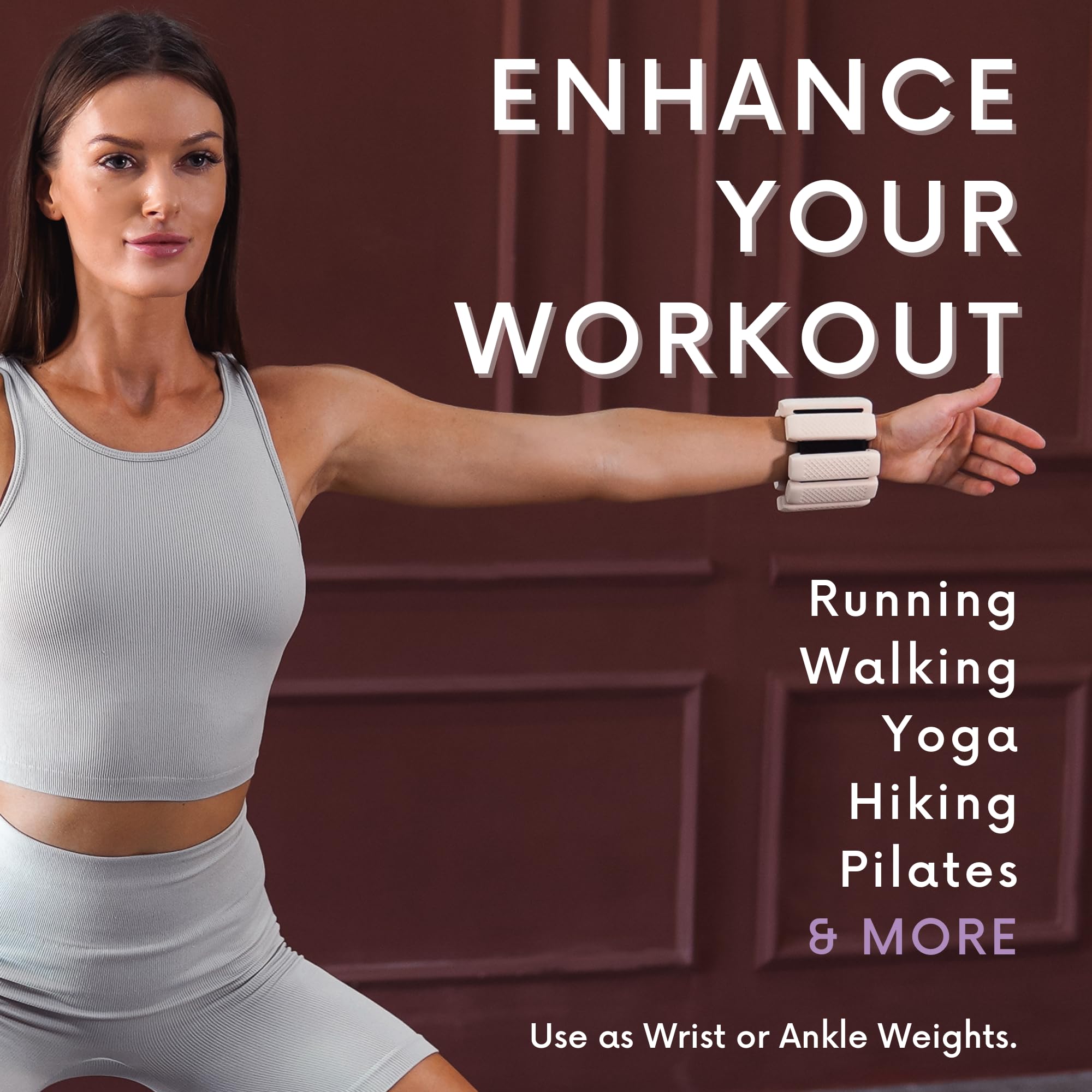 Polyfit Wrist & Ankle Weights - Adjustable Ankle Weights For Women And Men - Yoga Walking Running Dance Barre Pilates Cardio Aer