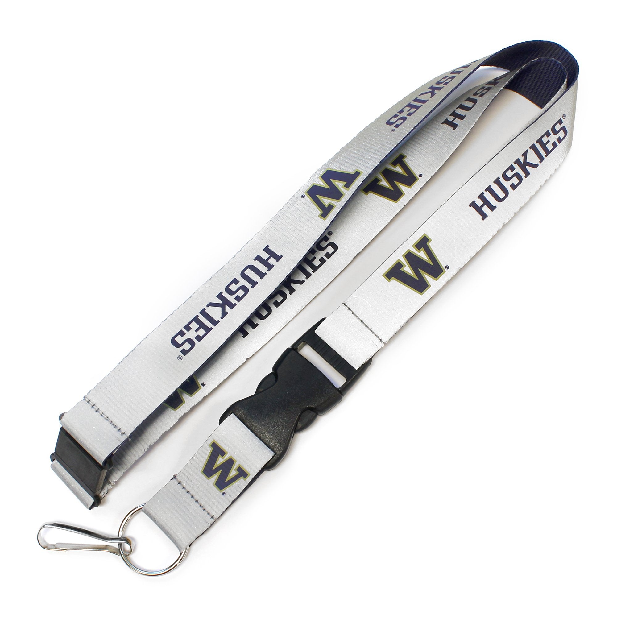 aminco NCAA Washington Huskies Reflective Lanyard , Silver , 36